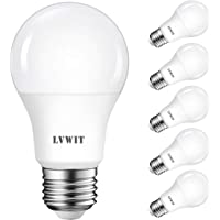 LVWIT Bombillas LED A60- Casquillo E27- 8.5W equivalente a 60W- 2700K Luz Blanca Cálidoa- 806 lm- Bajo consumo- No…